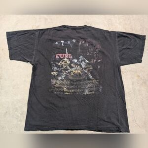 VTG Aerosmith Just Push Play 2001 Tour Shirt Faded Flaws Mens L? Black